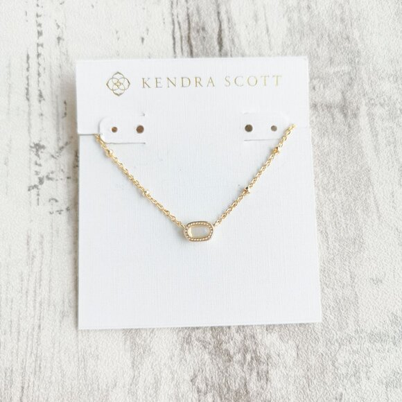Kendra Scott Jewelry - Kendra Scott Gold Pink Opalite Crystal Satellite Short Necklace - Mini Elisa